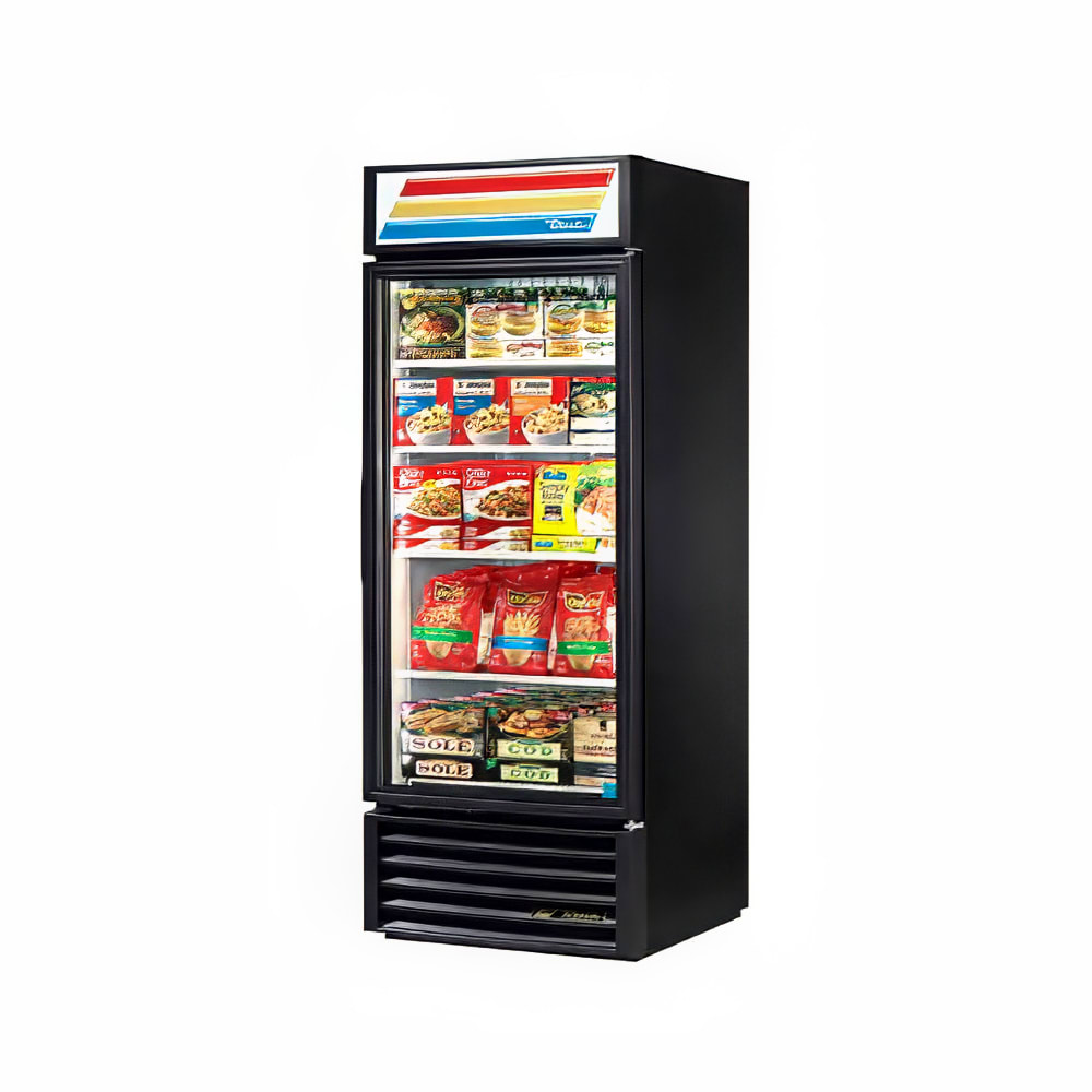 598-GDM26FLDBKLH 30" One Section Display Freezer w/ Swing Door - Bottom Mount Compressor, Bl...