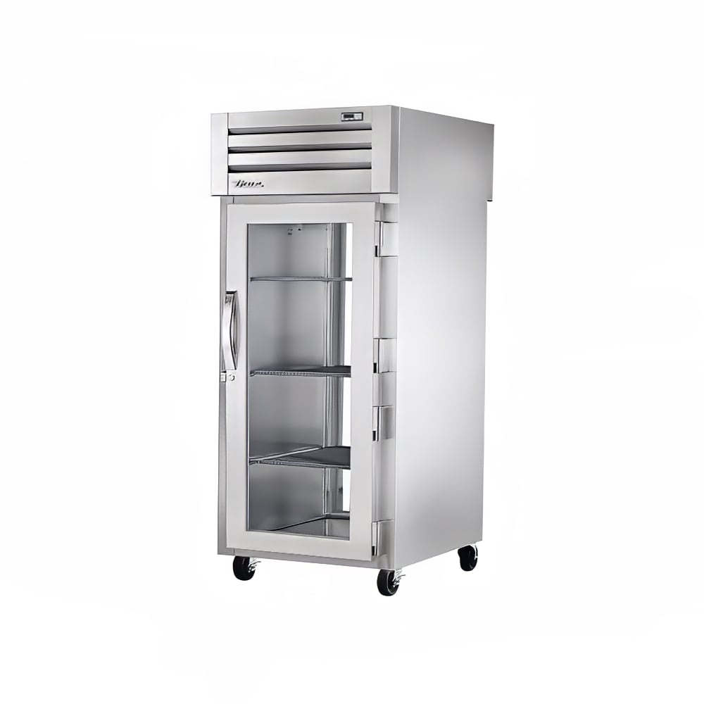 598-STR1RPT1G1G 27 1/2" One Section Pass Thru Refrigerator, (2) Right Hinge Glass Doors, 115...