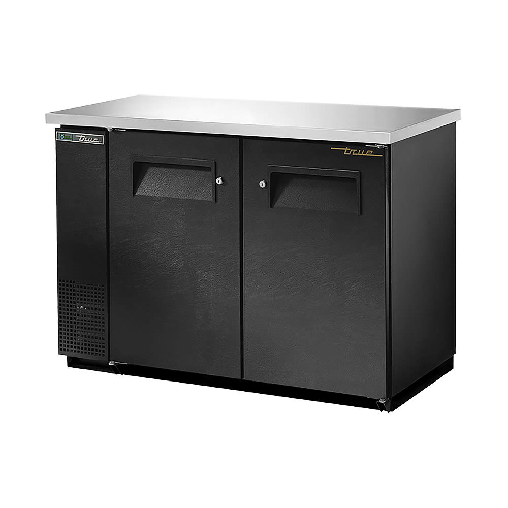 598-TBB2448 48 1/8" Bar Refrigerator - 2 Swinging Solid Doors, Black, 115v
