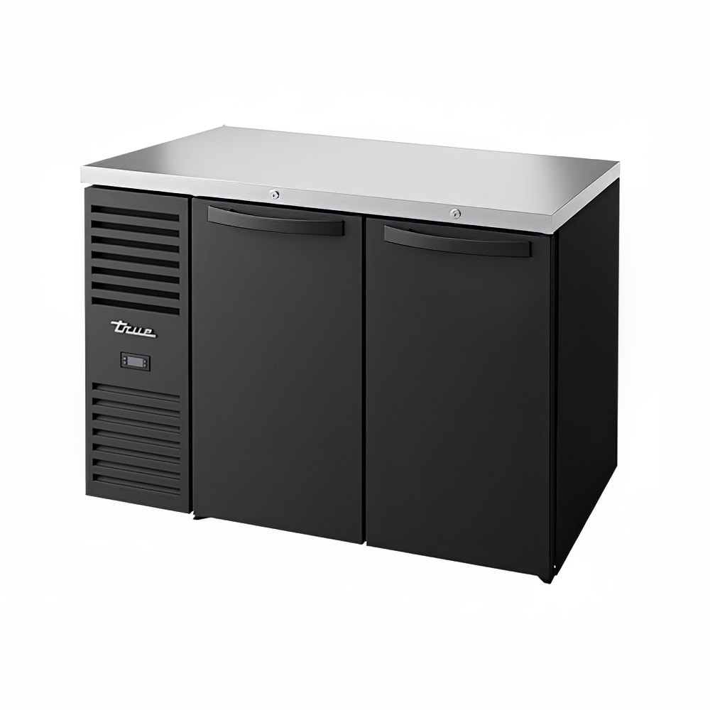 598-TBR48RISZ1LBSS1 48" Bar Refrigerator - Swinging Solid Doors, Black, 115v