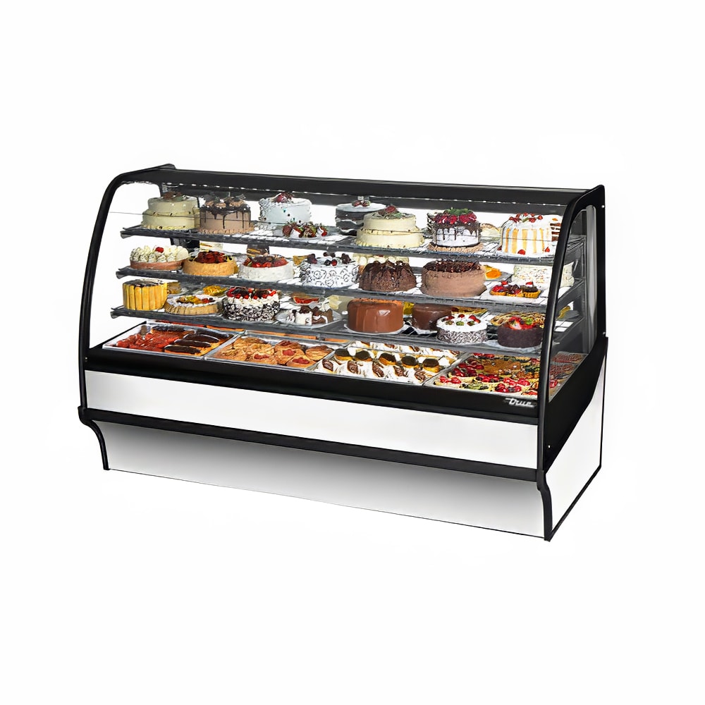 598-TDMR77GEGESW 77 1/4" Full Service Bakery Case w/ Curved Glass - (4) Levels, 115v