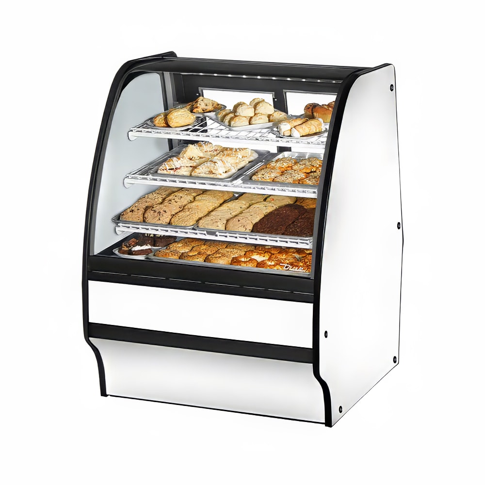 598-TGMDC36SCSCWW 36 1/4" Full Service Dry Bakery Case w/ Curved Glass - (4) Levels, 115v