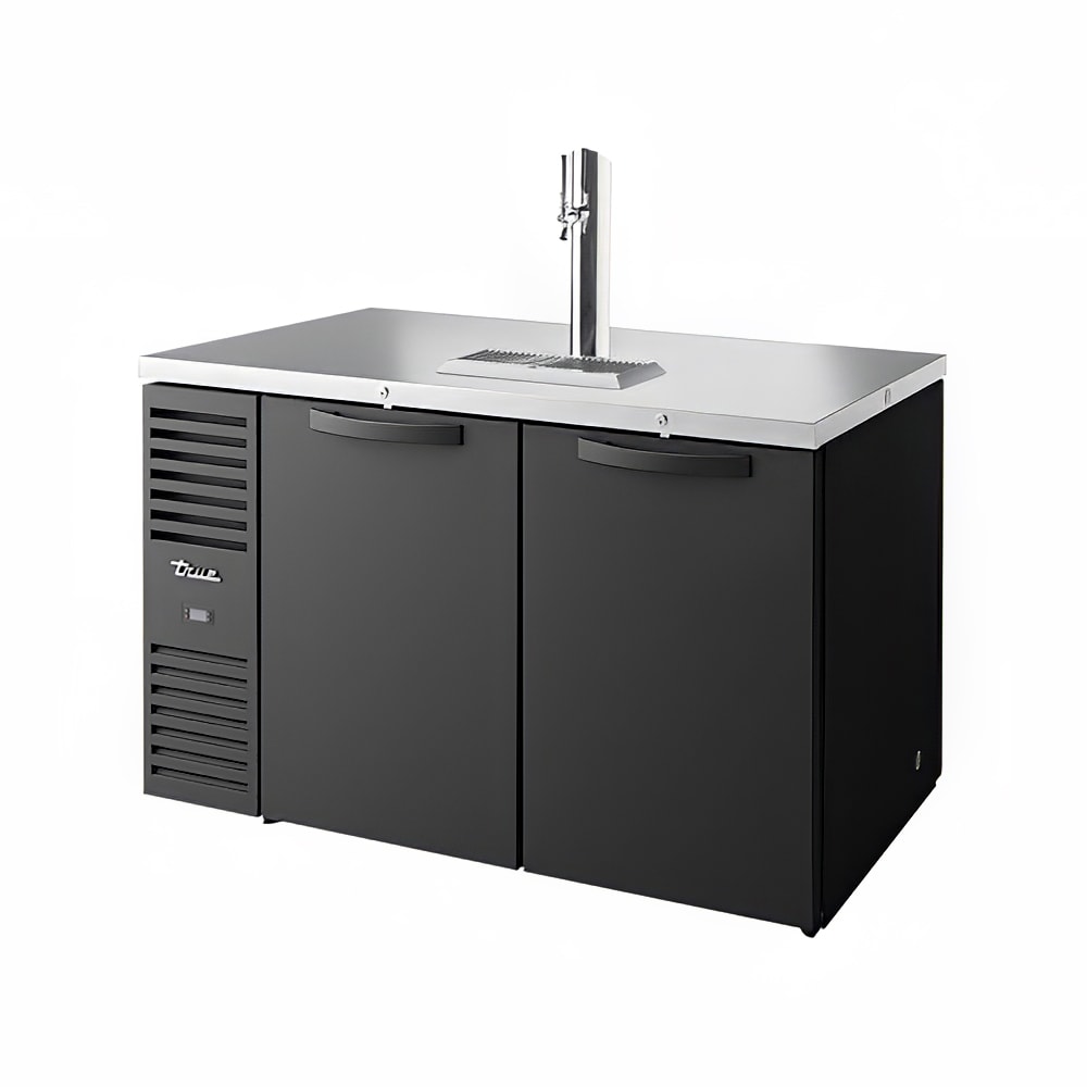 598-TDR60PTSZ1LBSSSS 60" Kegerator Beer Dispenser w/ (2) Keg Capacity - (1) Column, Black, 1...
