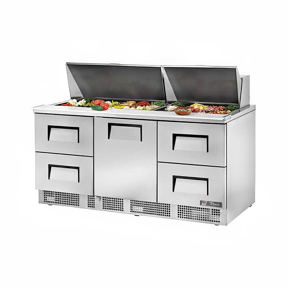 598-TFP7230MD4DL 72" Sandwich/Salad Prep Table w/ Refrigerated Base, 115v