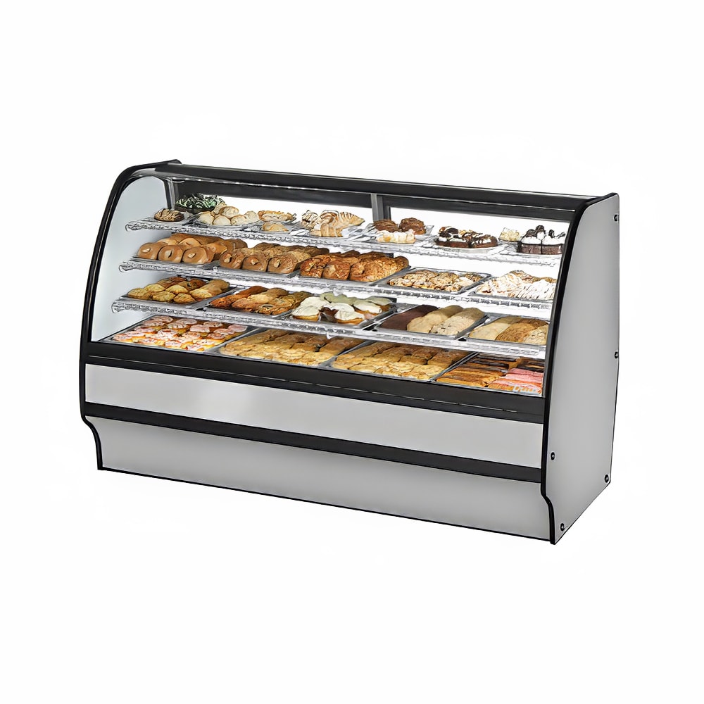 598-TGMDC77SCSCSW 77 1/4" Full Service Dry Bakery Case w/ Curved Glass - (4) Levels, 115v