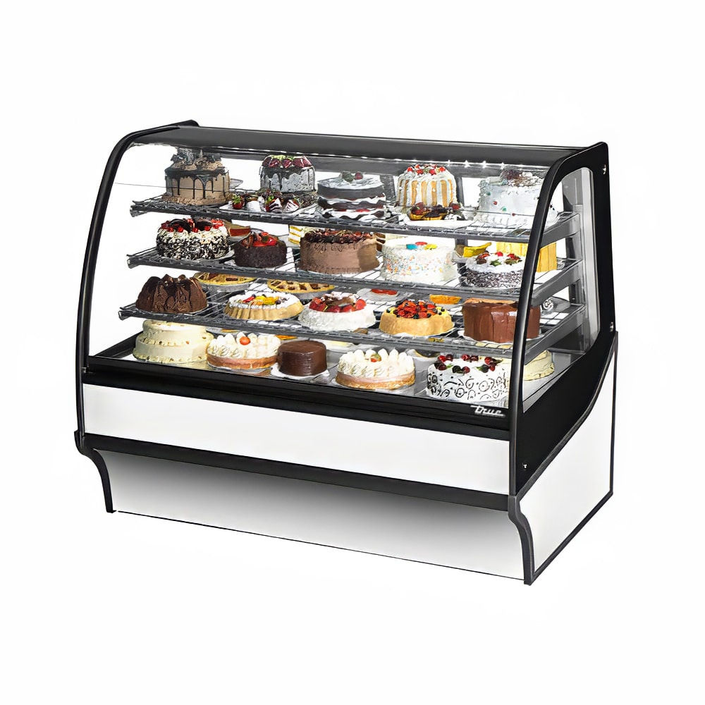 598-TDMR59GEGESW 59 1/4" Full Service Bakery Case w/ Curved Glass - (4) Levels, 115v