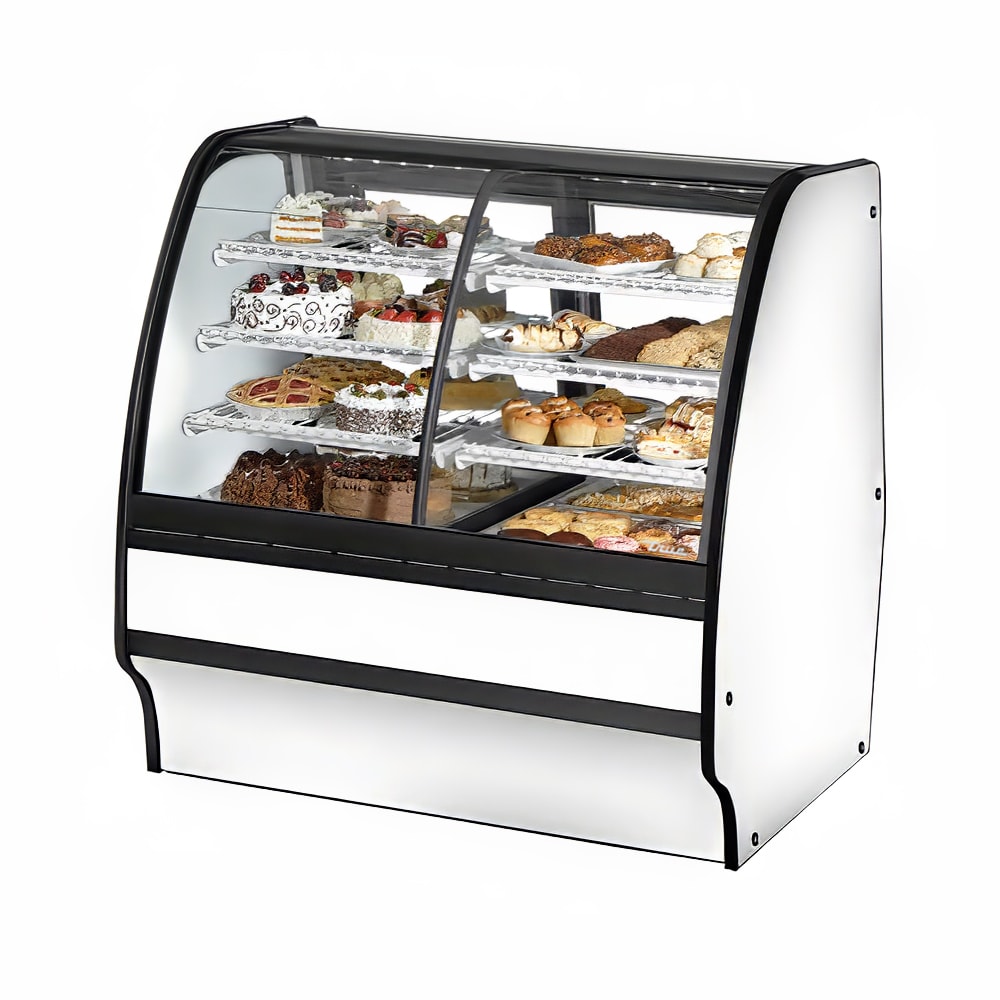 598-TGMDZ48SCSCWW 48 1/4" Full Service Dual Zone Bakery Case w/ Curved Glass - (4) Levels, 1...