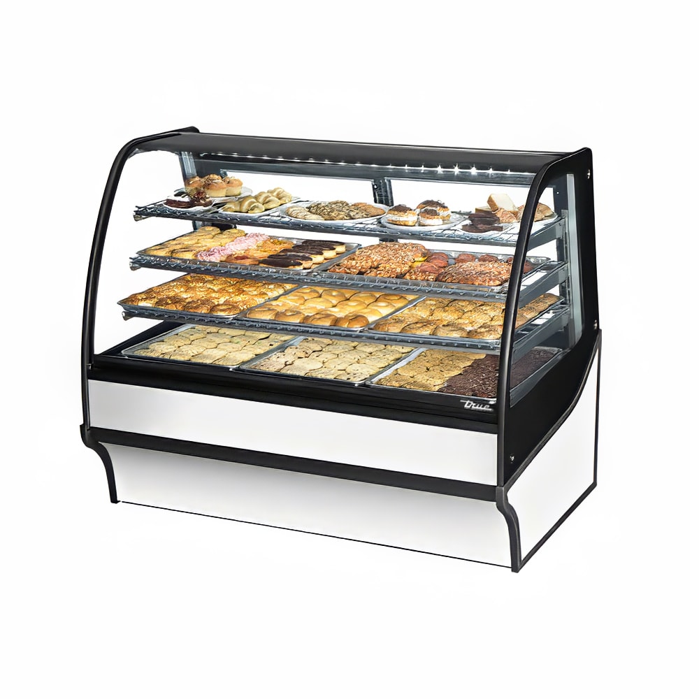 598-TDMDC59GEGESW 59 1/4" Full Service Dry Bakery Case w/ Curved Glass - (4) Levels, 115v