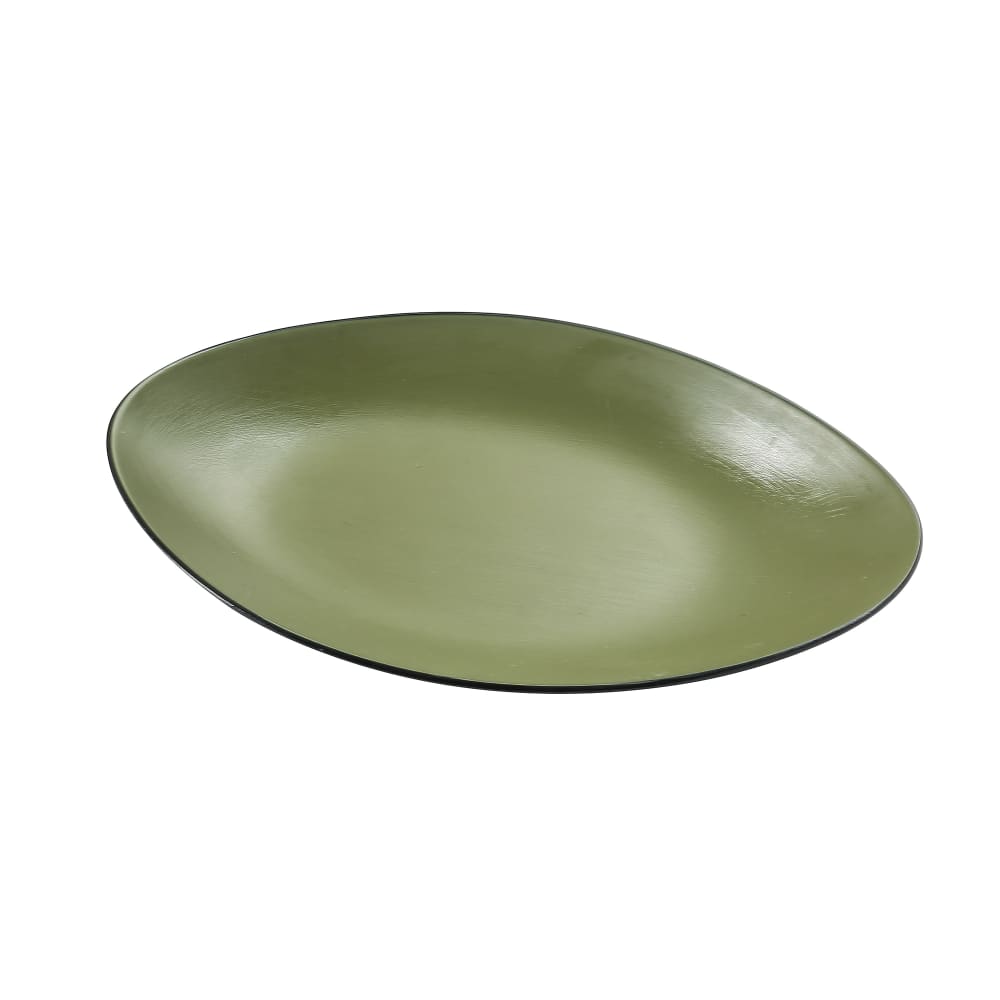 614-BM209GR 9 5/8" x 6" Oval Melamine Dinner Plate - Green