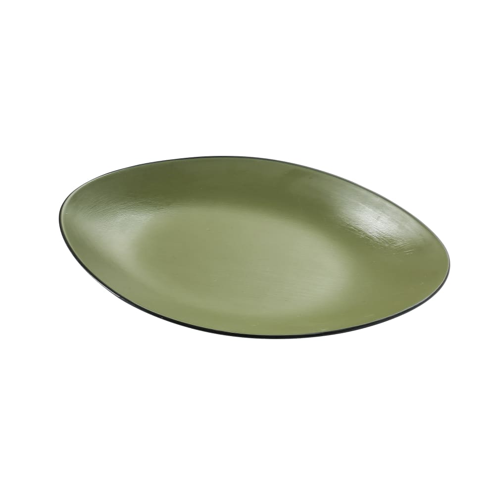 614-BM213GR 13 1/2" x 8 1/2" Oval Melamine Dinner Plate - Green