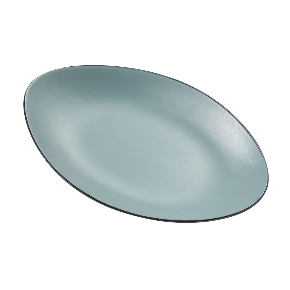 614-BM213TL 13 1/2" x 8 1/2" Oval Melamine Dinner Plate - Teal