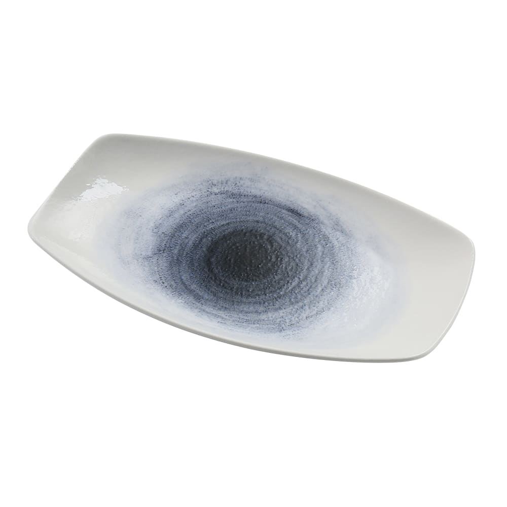 614-UN213 Rectangular Universe Plate - 13 1/4" x 7 1/2", China, Blue