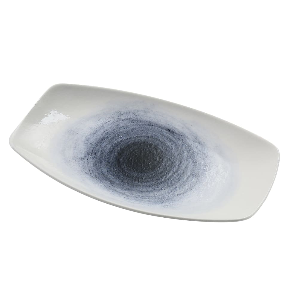 614-UN211 Rectangular Universe Plate - 10 3/4" x 6 1/4", China, Blue