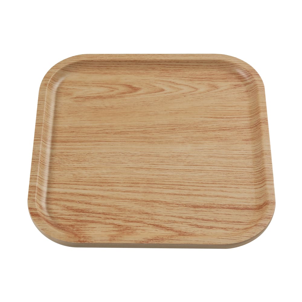 614-WD2107 7" Square Melamine Dinner Plate, Golden Oak