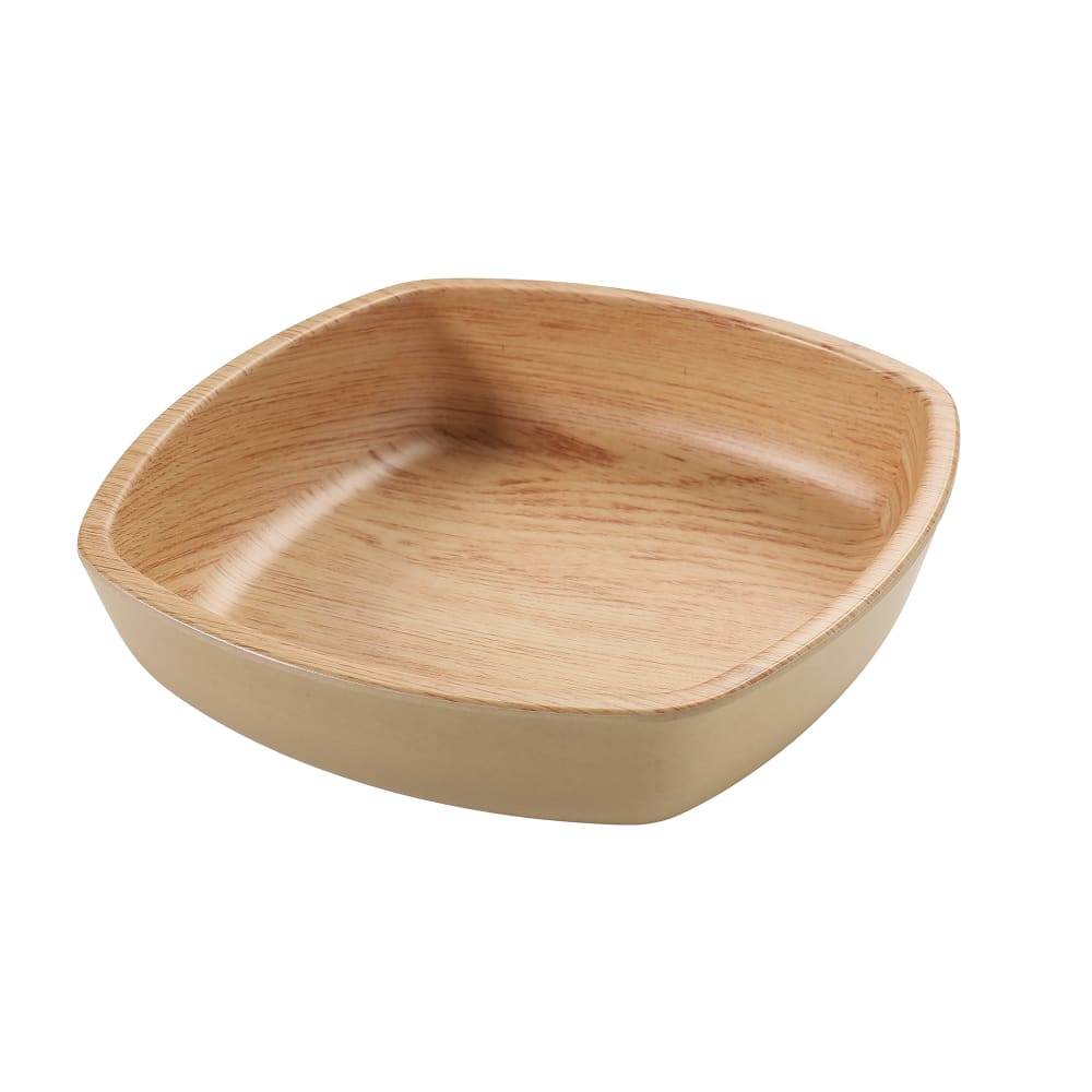 614-WD2312 96 oz Square Melamine Bowl, Golden Oak