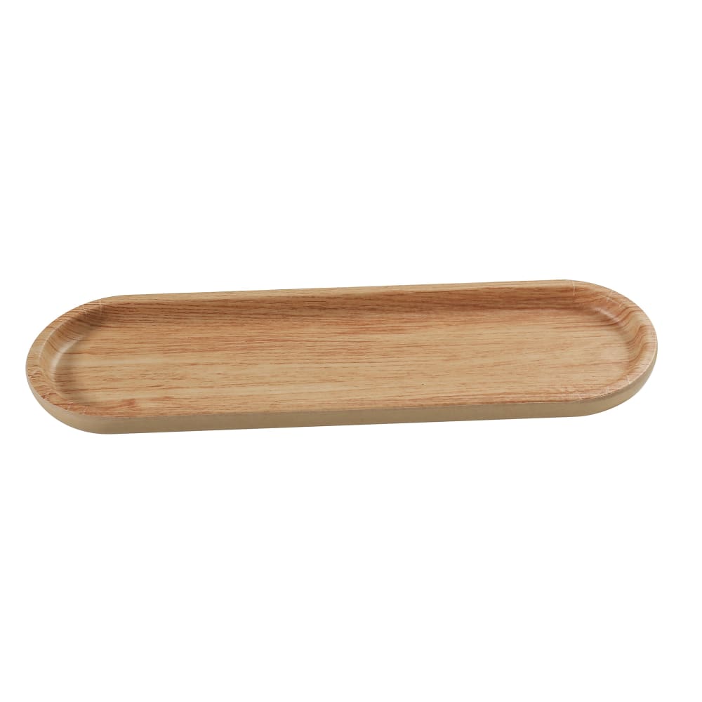 614-WD2612 Rectangular Sushi Tray - 11 3/4" x 3 1/2", Melamine, Golden Oak