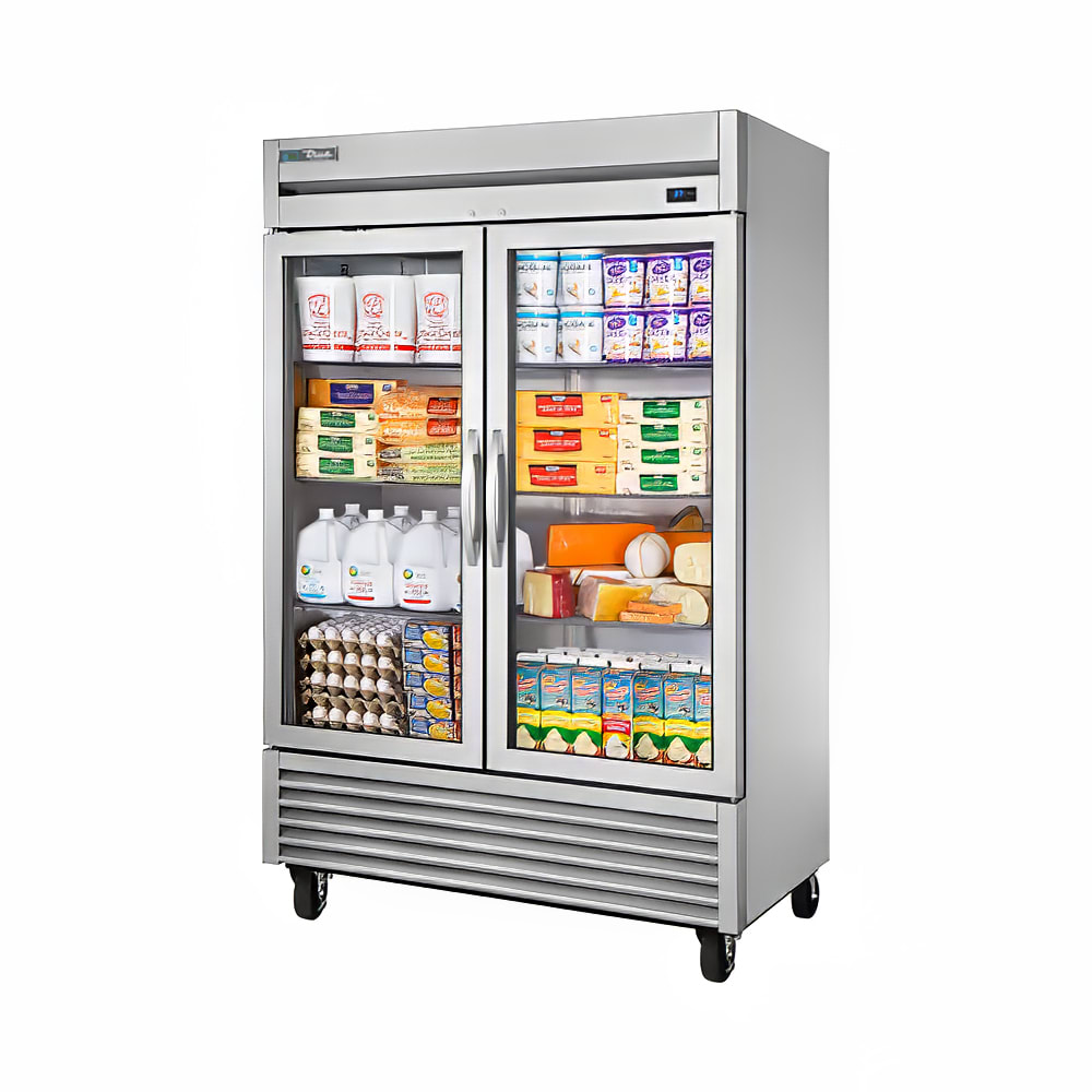 598-TS49G 54 1/10" Two Section Reach In Refrigerator, (2) Left/Right Hinge Glass Doors, 115v