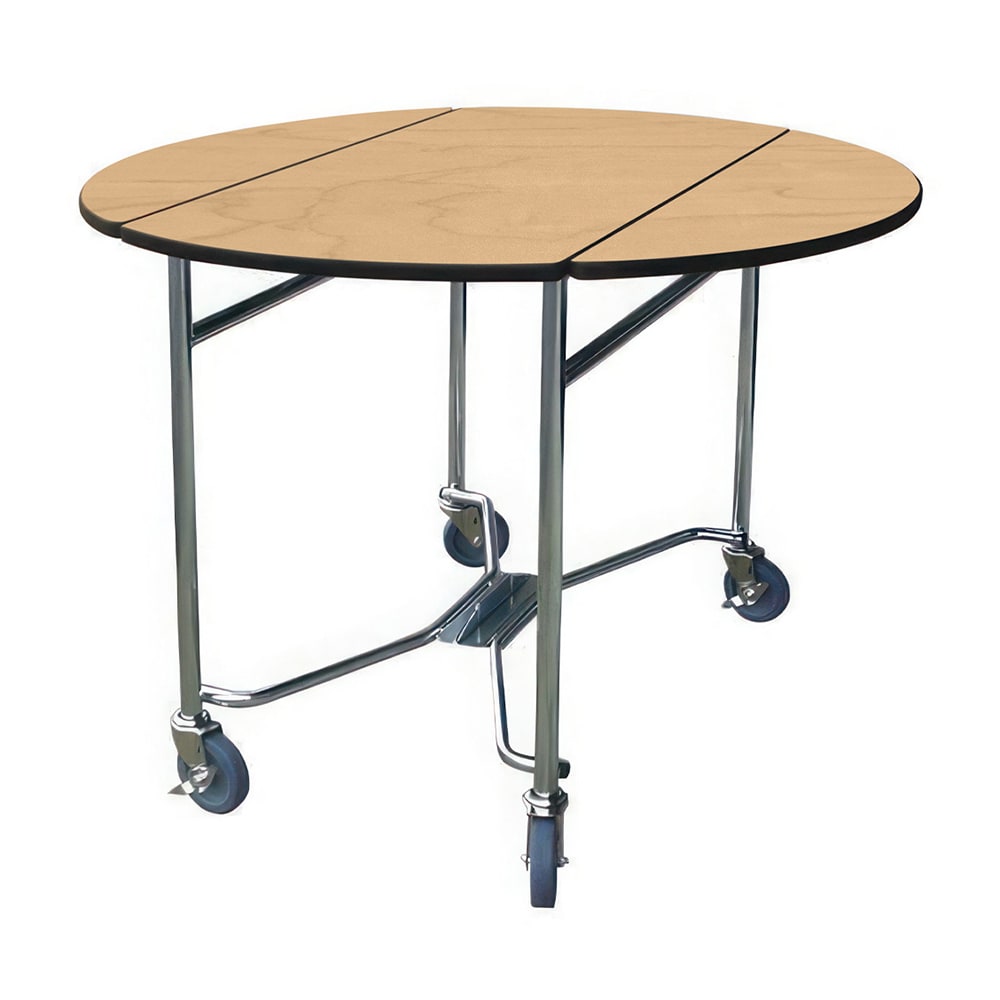 121-412HRMAP 40" Round Drop-Leaf Room Service Table, Hard Rock Maple
