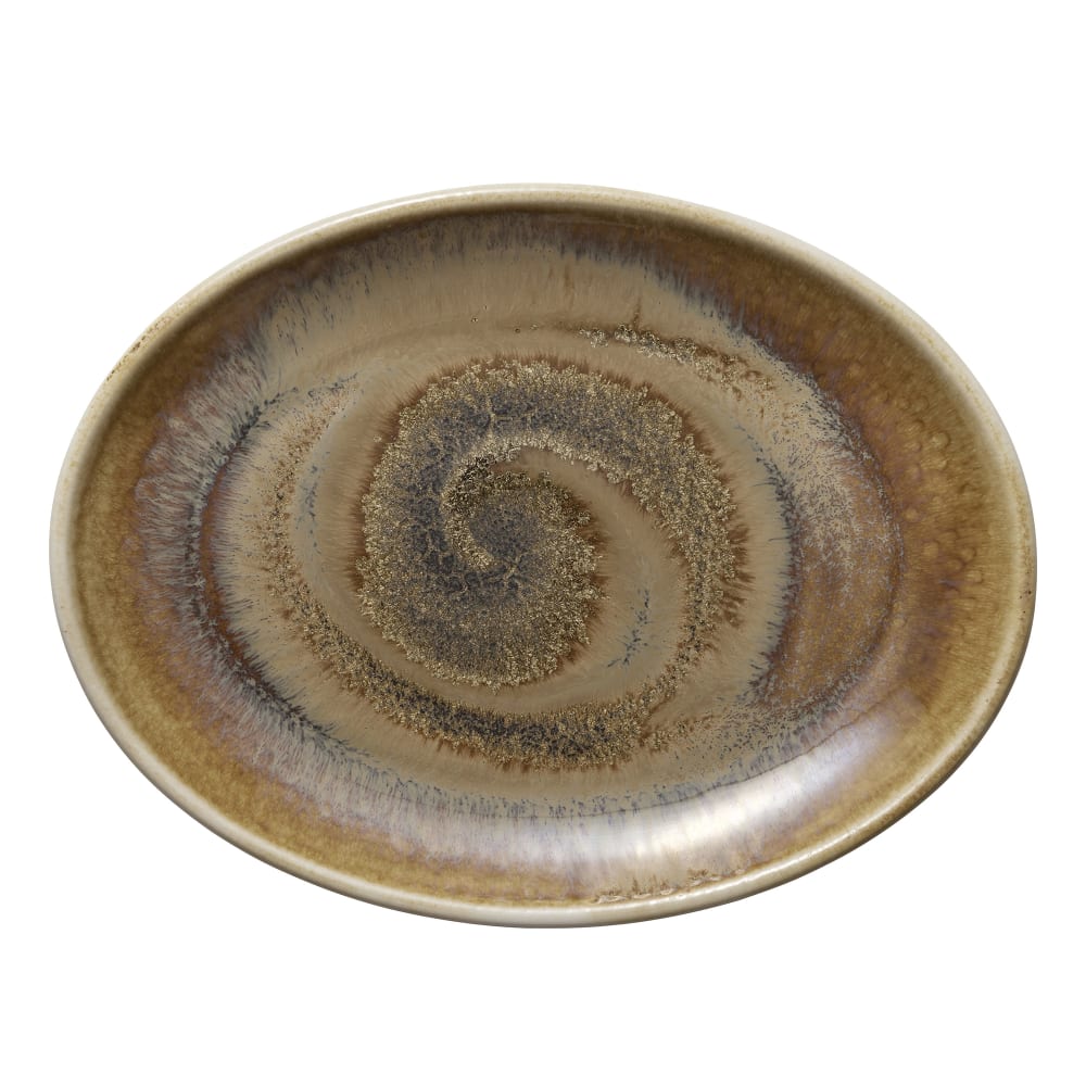 192-801222541000102 10" x 7 1/2" Oval Perfect Match Coupe Platter - Porcelain, Cumin
