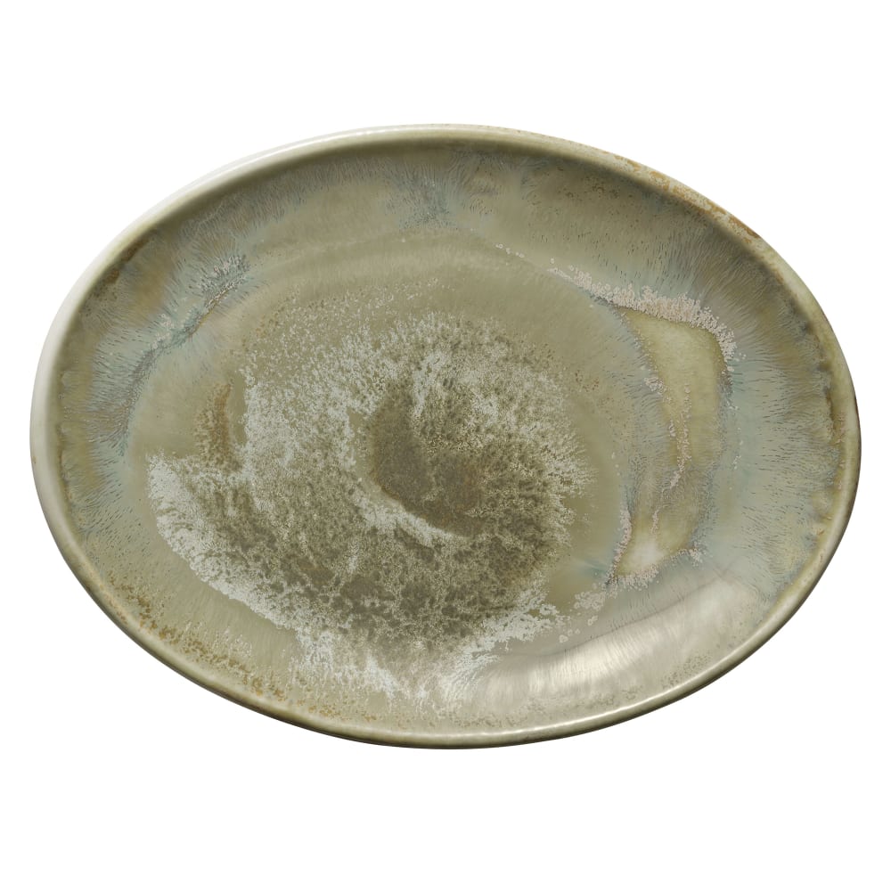 192-801222541000104 10" x 7 1/2" Oval Perfect Match Coupe Platter - Porcelain, Thyme