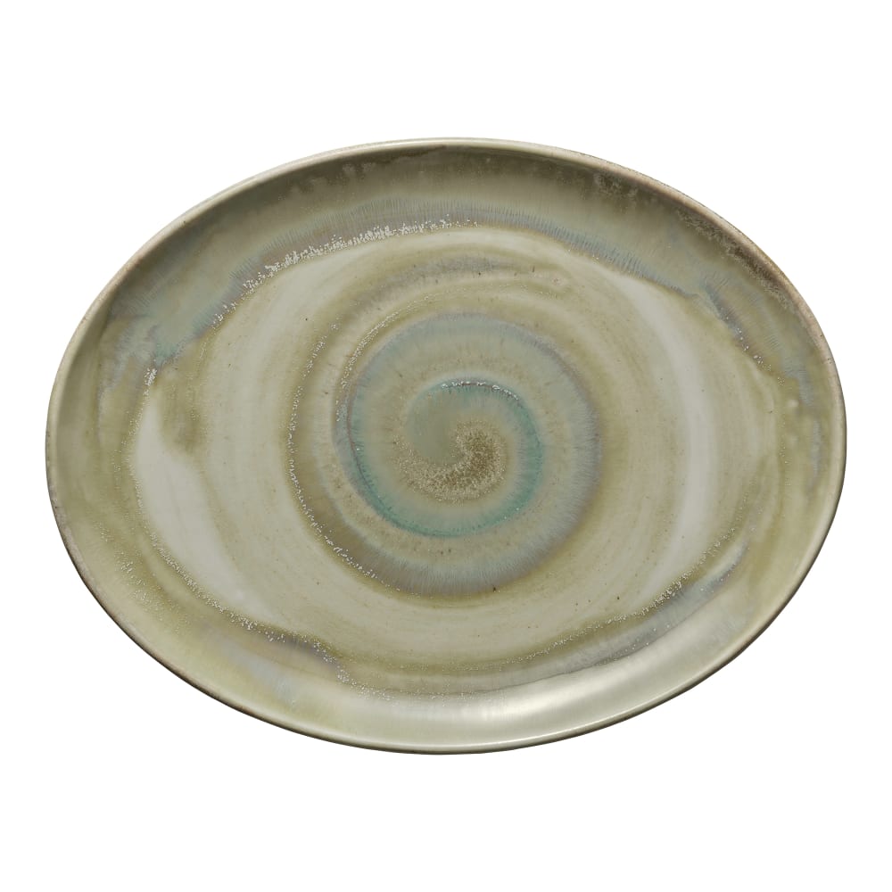 192-801223641000104 14 1/4" x 11" Oval Perfect Match Platter - Porcelain, Thyme