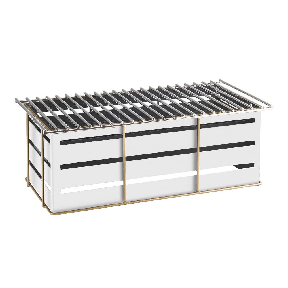 151-2208315 Rectangular Chafer Alternative - 19 3/4" x 10" x 7 1/2"H, Metal, White