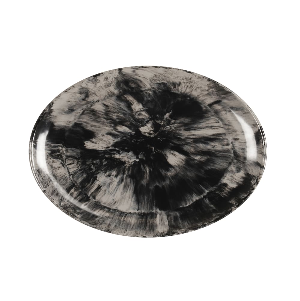 151-2235211120 10 3/4" x 7 3/4" Oval Pacifica Platter - Melamine, Black