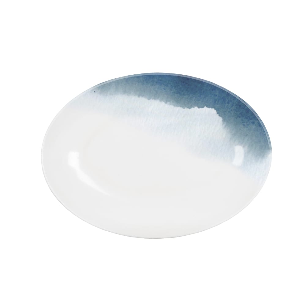 151-2235211117 10 3/4" x 7 3/4" Oval Pacifica Platter - Melamine, Blue