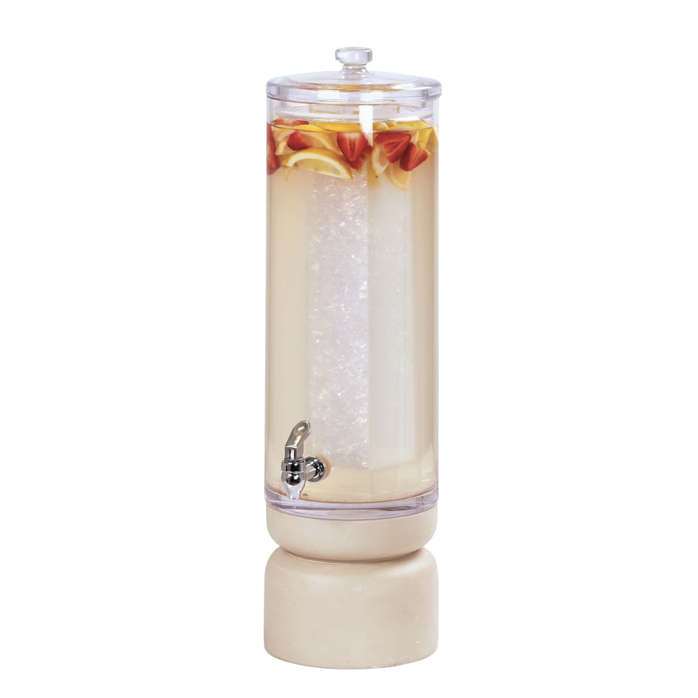 Cal-Mil 22441-3-113 3 gal Beverage Dispenser w/ Ice Chamber - Acrylic Container, White-Washed Pine Wood Base