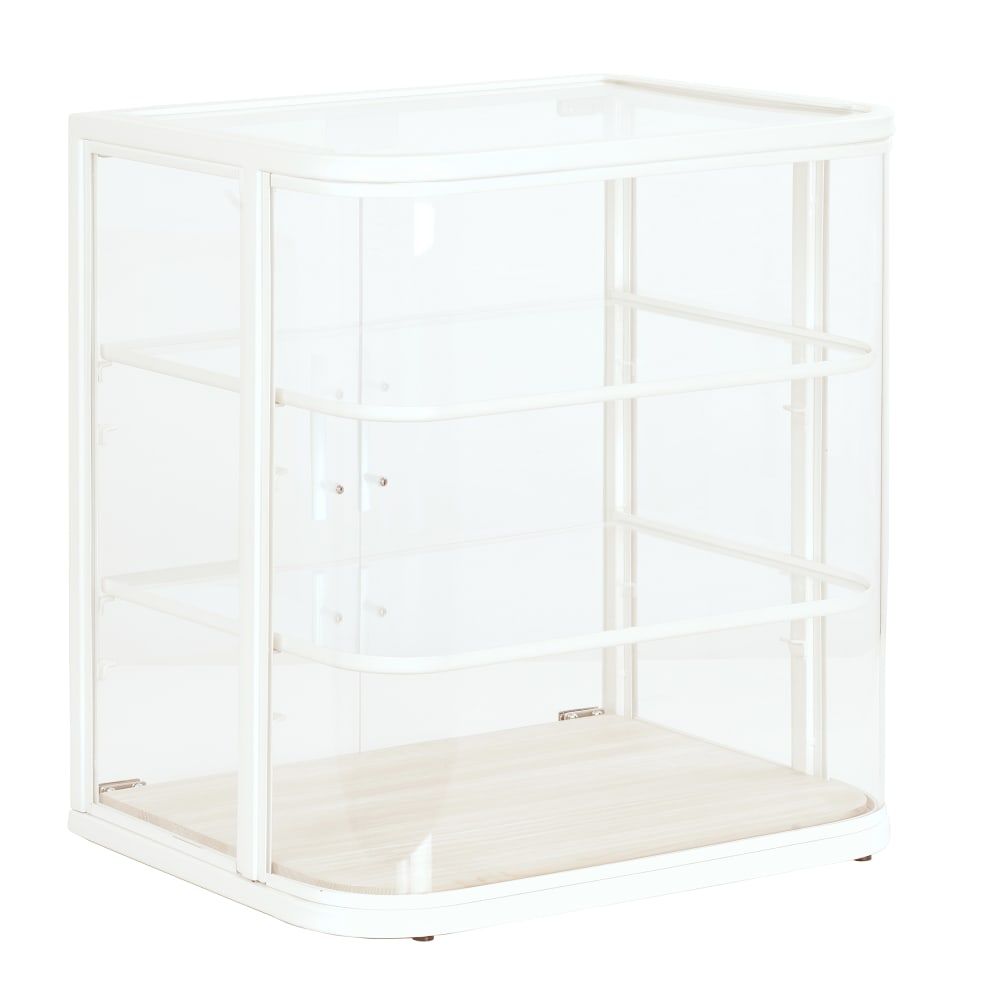 151-22417113 3 Tier Pastry Display Case - 21" x 17" x 23 1/4"H, Pine Wood/ White M...