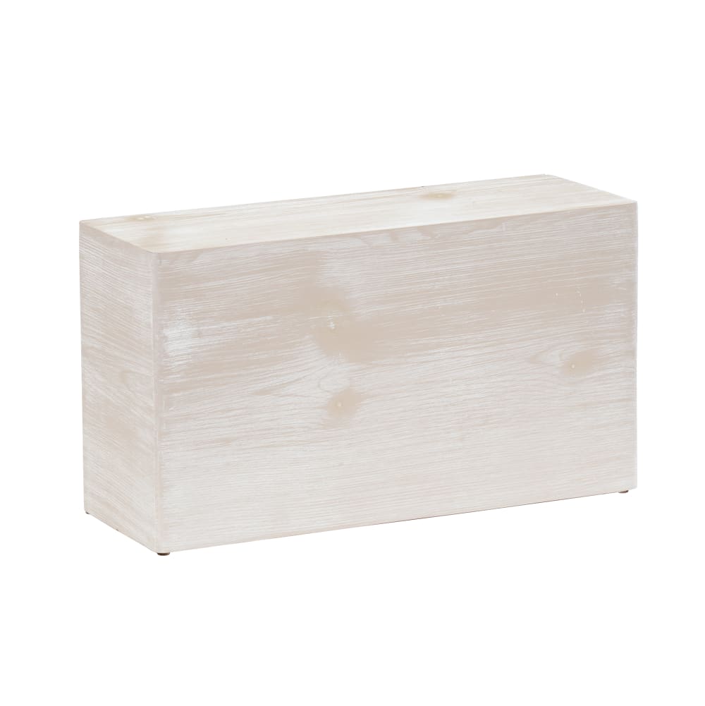 151-2242811113 Rectangular Display Riser - 20" x 7" x 11"H, Pine Wood, White-Washe...