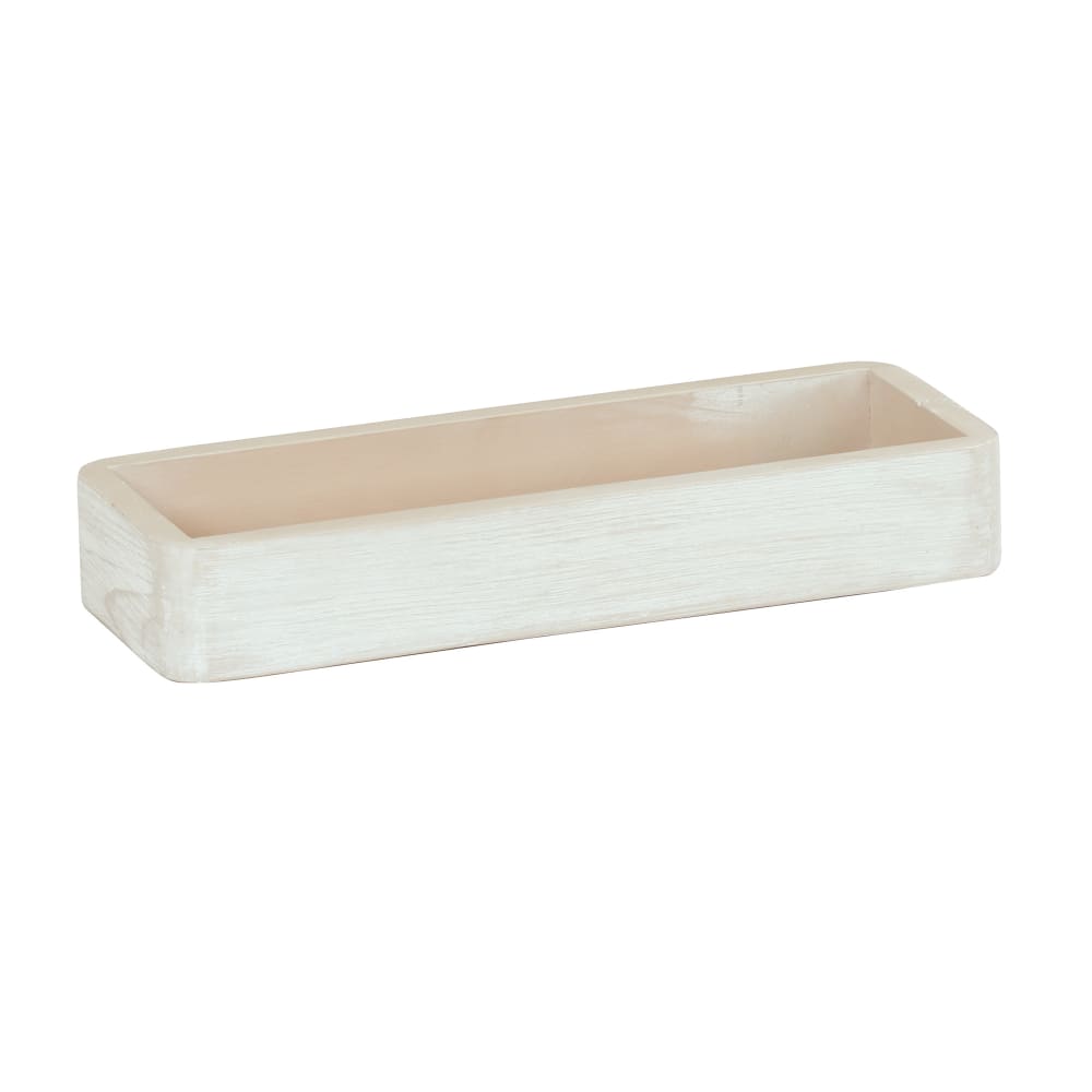 151-223843113 Rectangular 3 Compartment Condiment Jar Display - Clear/White-Washed