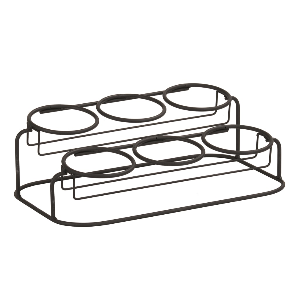 151-226011613 Rectangular 6 Compartment Condiment Jar Display - Clear/Black