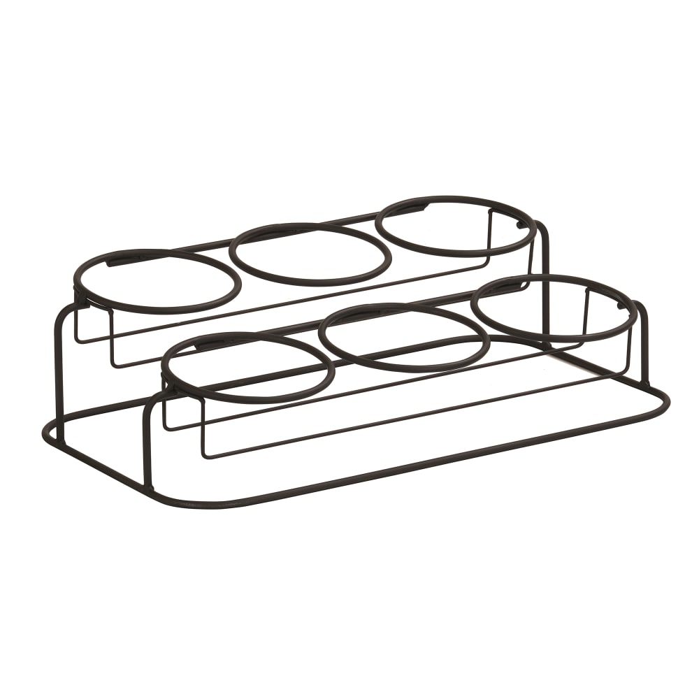 151-226013213 Rectangular 6 Compartment Condiment Jar Display - Clear/Black
