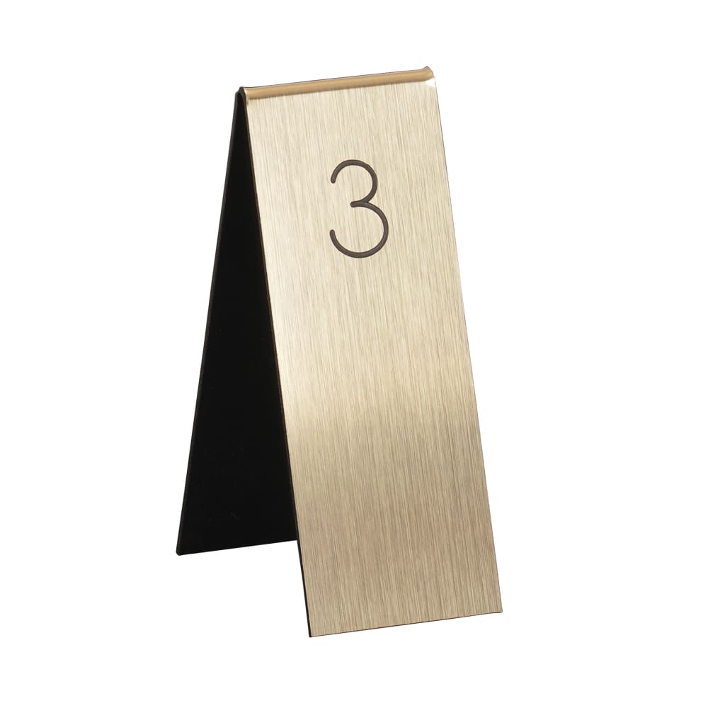 151-22623B11 Tabletop Number Tents - #26-50, 1 3/4" x 5", Gold/Black