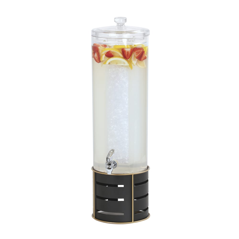 Cal-Mil 22631-3-90 3 gal Beverage Dispenser w/ Ice Chamber - Acrylic Container, Black Metal Base