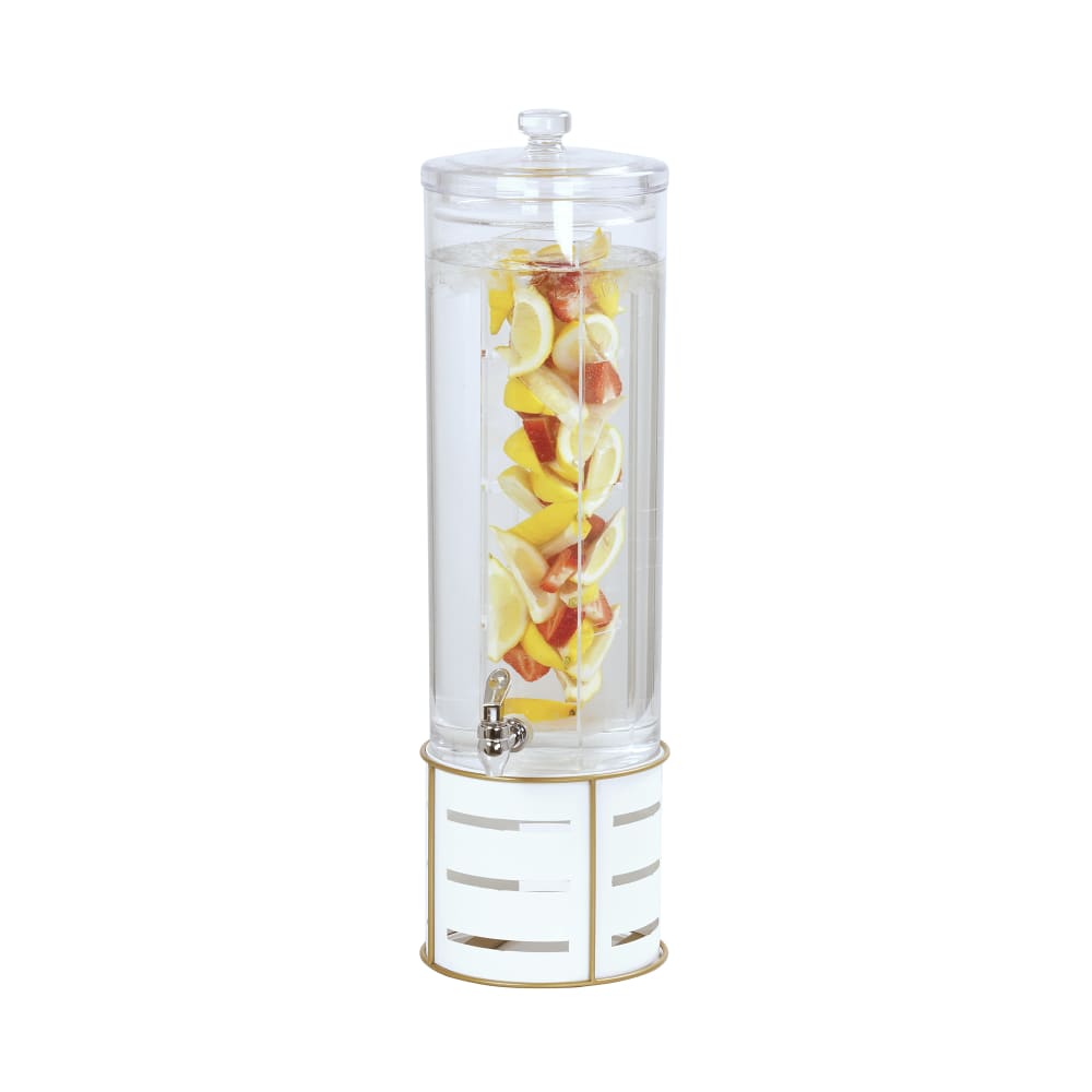 Cal-Mil 22631-3INF-15 3 gal Beverage Dispenser w/ Infusion Chamber - Acrylic Container, White Metal Base
