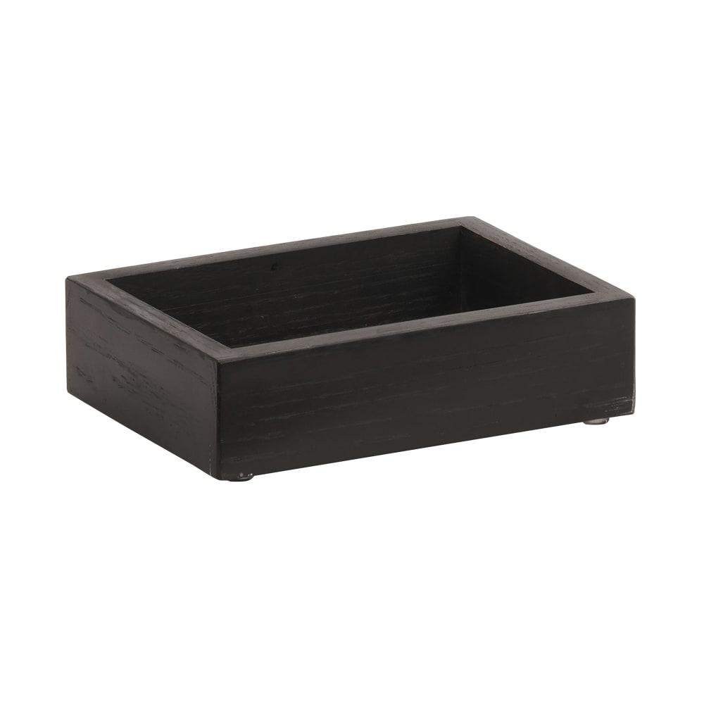 151-393287 Rectangular Condiment Caddy - 7 1/4" x 5 1/2" x 6 1/2"H, Wood, Black