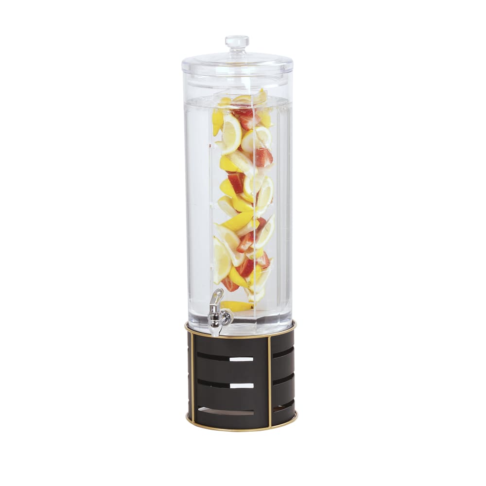 Cal-Mil 22631-3INF-90 3 gal Beverage Dispenser w/ Infusion Chamber - Acrylic Container, Black Metal Base