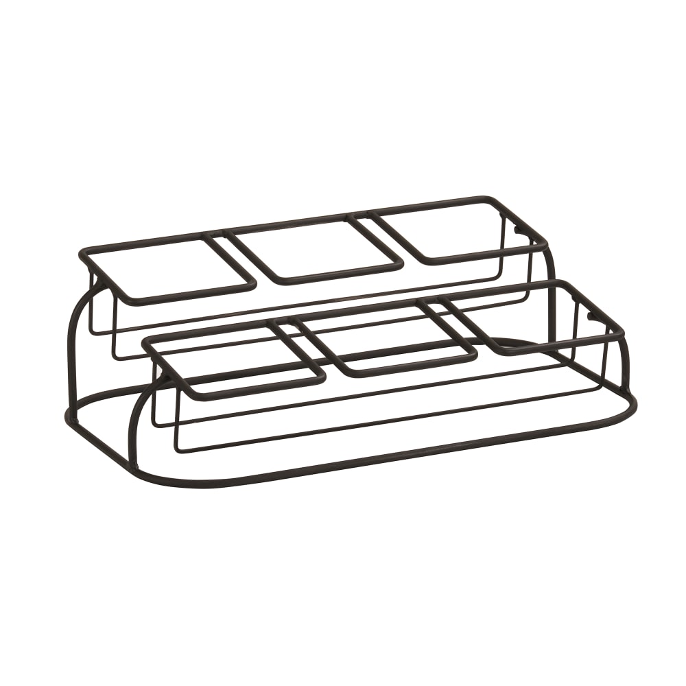 151-22802613 Rectangular 6 Compartment Condiment Jar Display - Clear/Black
