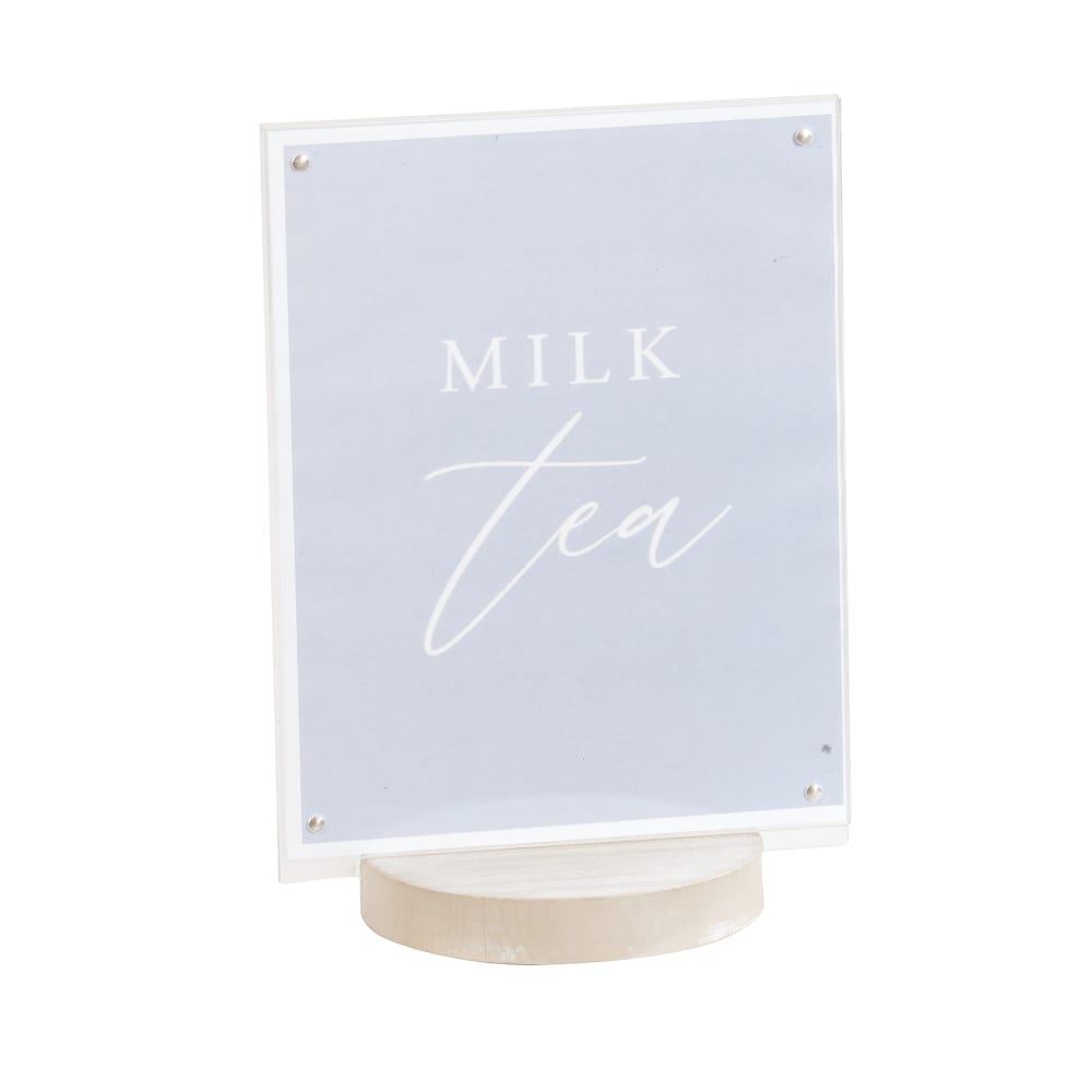 151-22801811113 11" Tabletop Sign Holder - Pine Wood, White-Washed