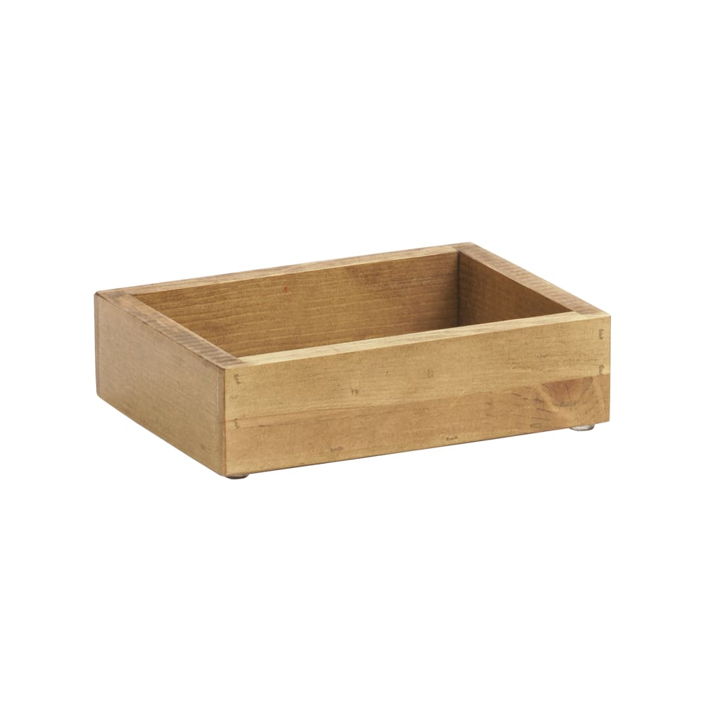 151-393299 Rectangular Condiment Caddy - 7 1/4" x 5 1/2" x 6 1/2"H, Wood, Brown