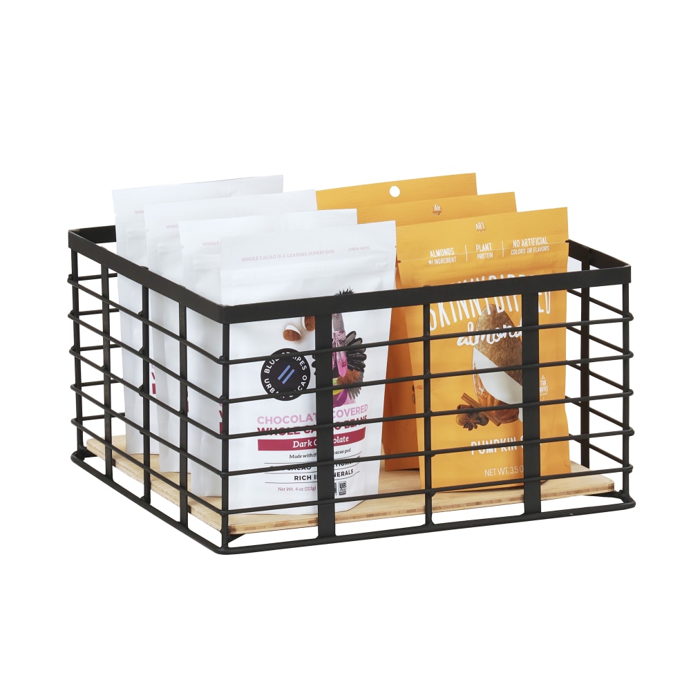 151-22600713 12 1/2" Square Cube Reversible Riser - 7"H, Wire, Black