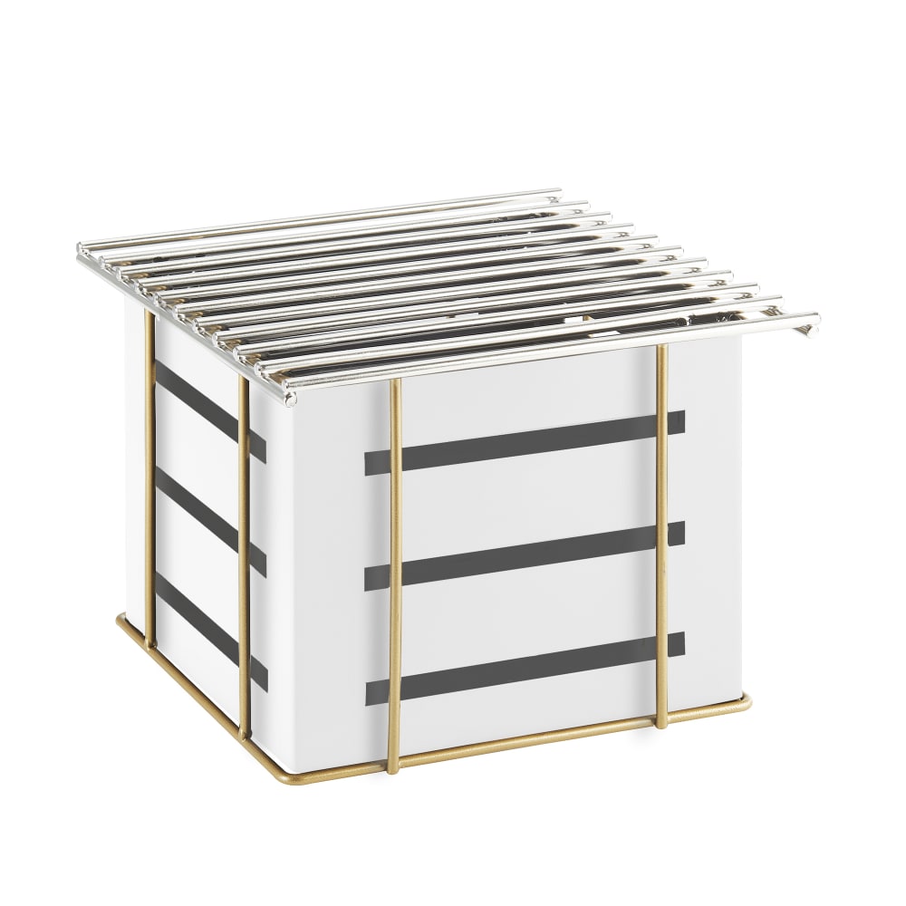 151-2208415 10" Square Chafer Alternative - 7 1/2"H, Metal, White