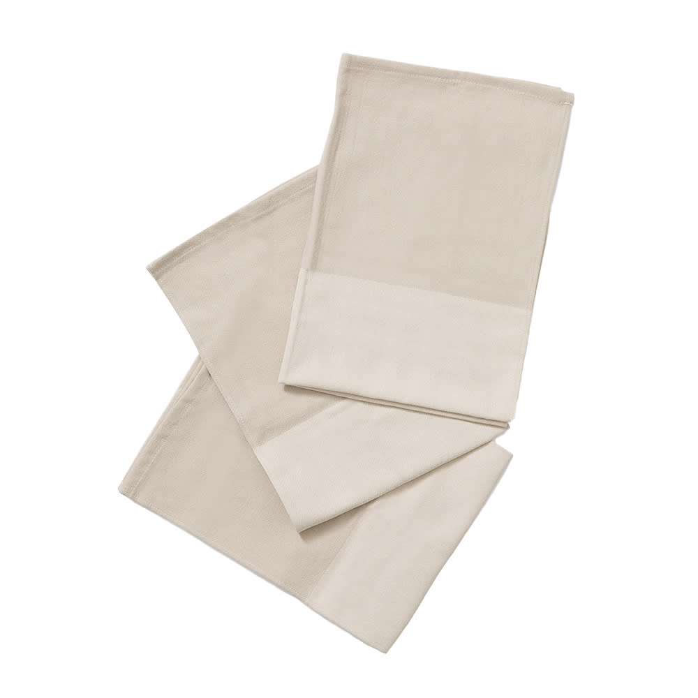 603-HB001706 27 1/2" x 19 1/2" Oat White-Striped Cotton Kitchen Towel