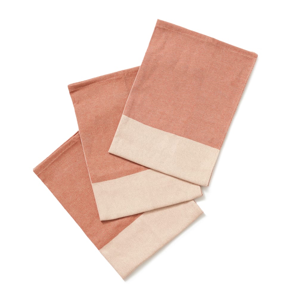 603-HB001704 27 1/2" x 19 1/2" Paprika Red-Striped Cotton Kitchen Towel