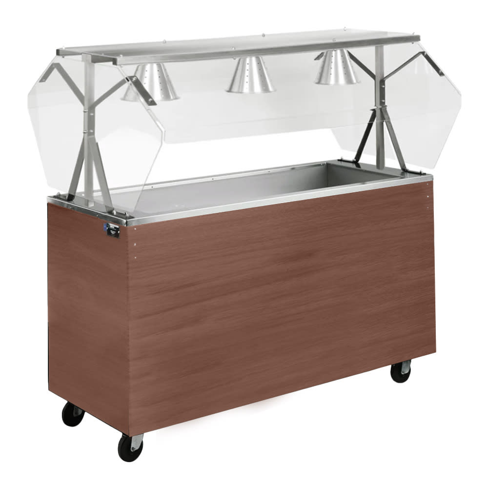 175-3877346 46" Affordable Portable™ Cold Food Bar - (3) Pan Capacity, Floor Model, Cherry W...