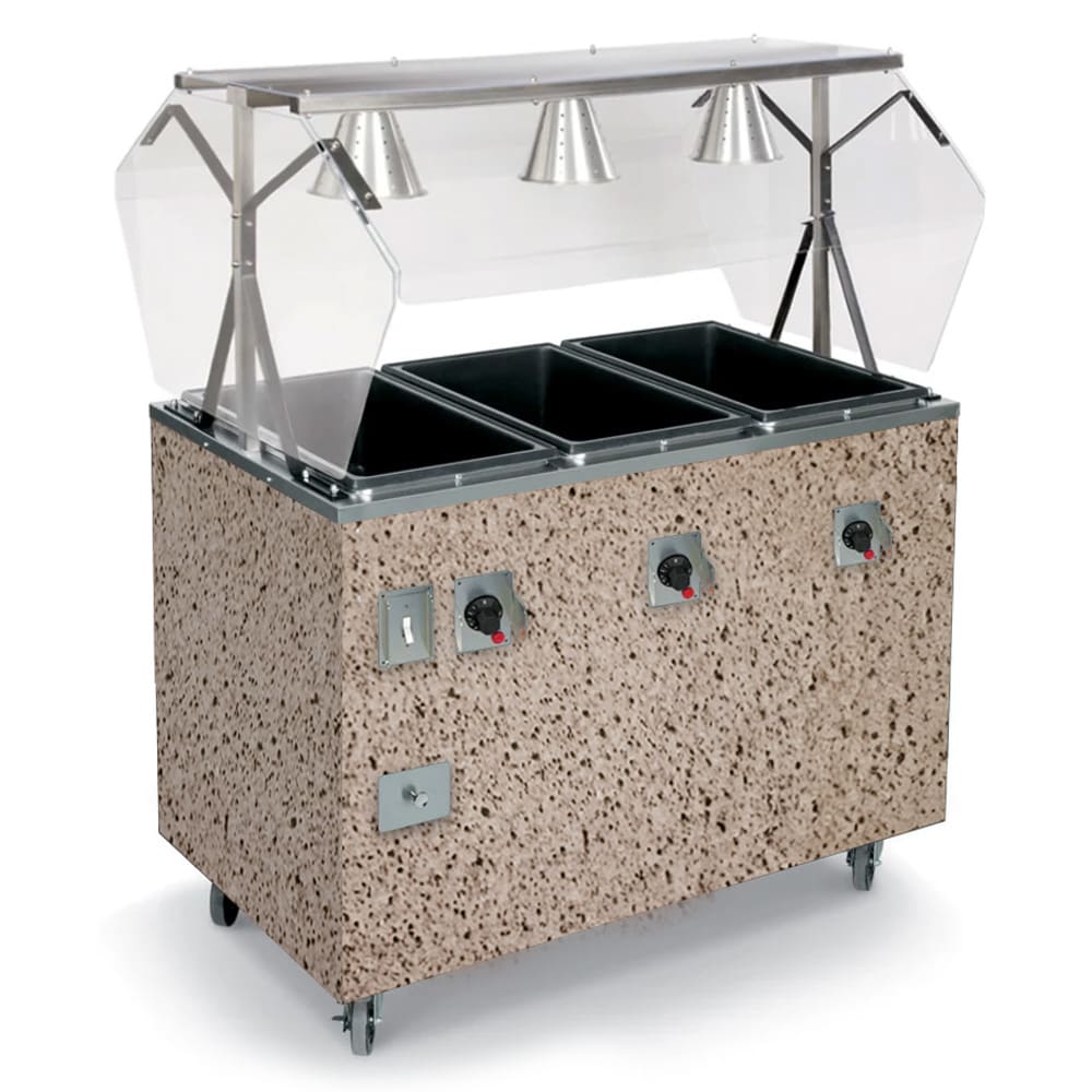 175-3873346 46" Affordable Portable™ Cold Food Bar - (3) Pan Capacity, Floor Model, Granite