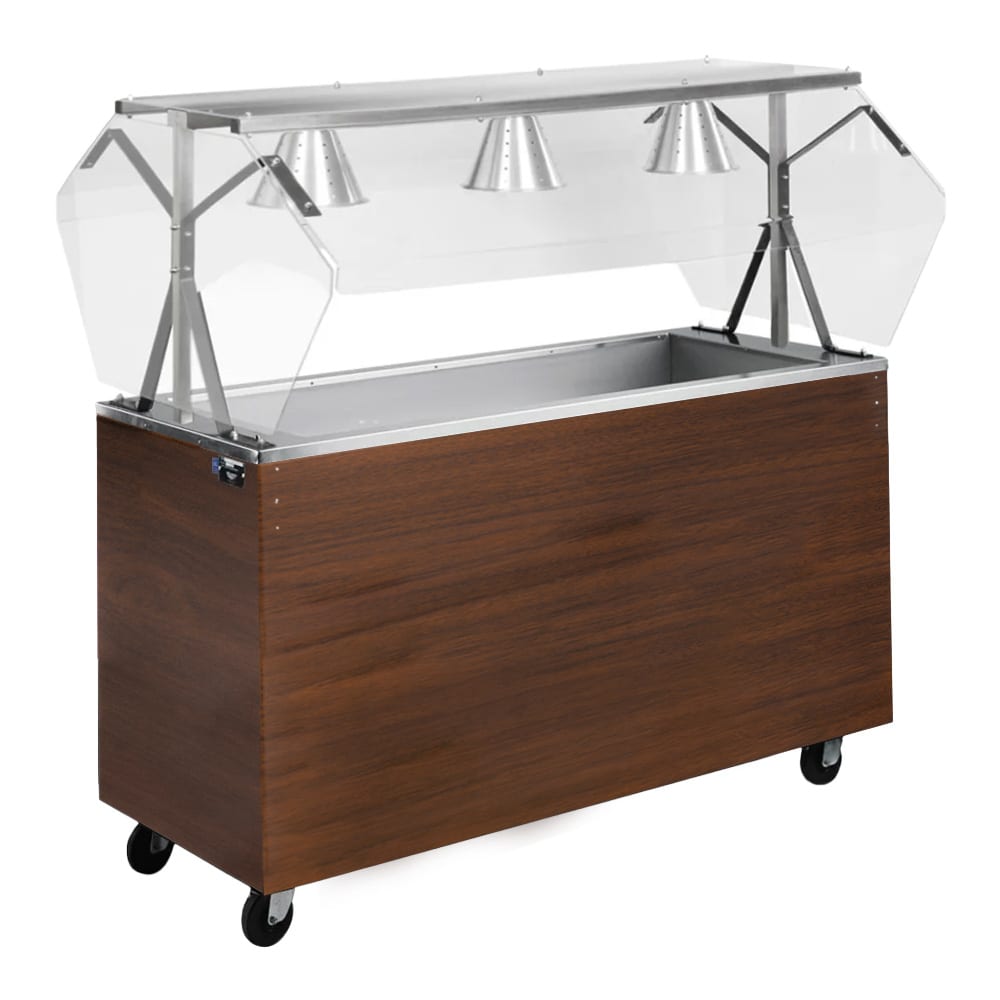 175-38777 60" Affordable Portable™ Cold Food Bar - (4) Pan Capacity, Floor Model, Cherry Woo...