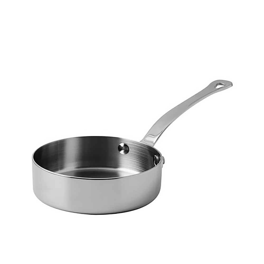 095-1221412 11 3/4 oz Aluminum/Stainless Steel Mini Fry Pan Ramekin, Silver